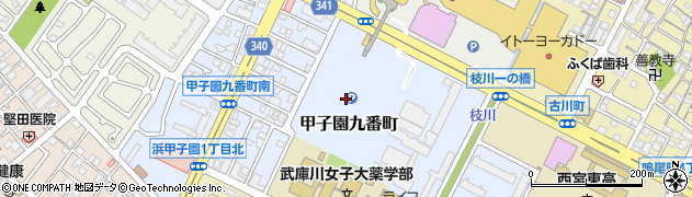 ららぽーと甲子園Ｇ駐車場周辺の地図