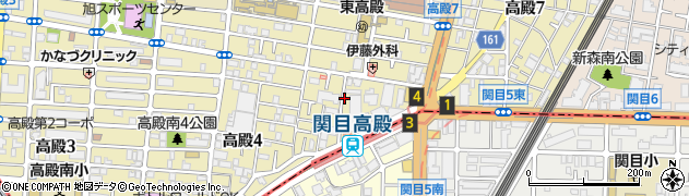 地下鉄関目高殿上第2駐車場周辺の地図