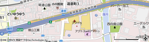 松屋尼崎アマドゥ店周辺の地図