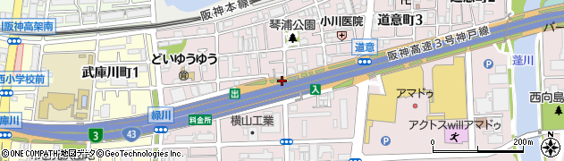 尼崎西出口周辺の地図