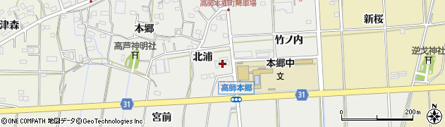 愛知県豊橋市高師本郷町北浦74周辺の地図