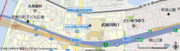 尼崎市立　わかば西こどもクラブ周辺の地図