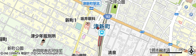 津新町駅周辺の地図