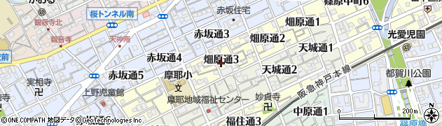 兵庫県神戸市灘区畑原通周辺の地図
