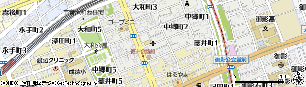 兵庫県神戸市灘区中郷町周辺の地図