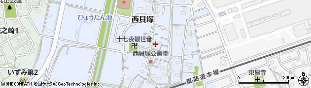 静岡県磐田市西貝塚周辺の地図