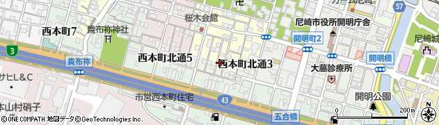 兵庫県尼崎市東桜木町90周辺の地図