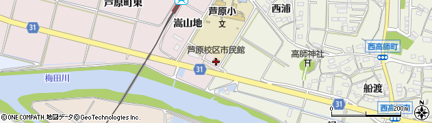 芦原校区　市民館周辺の地図