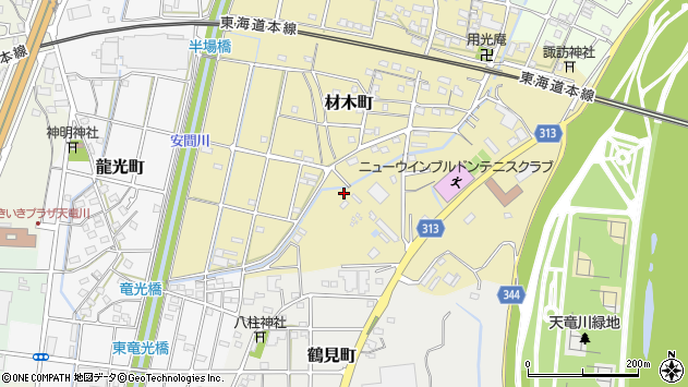〒435-0021 静岡県浜松市中央区材木町の地図