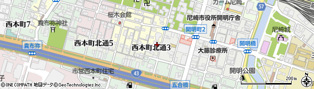 尼崎信用金庫　ローンセンター周辺の地図