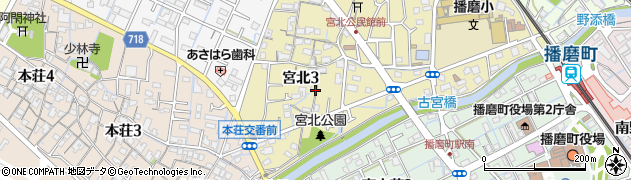 兵庫県加古郡播磨町宮北3丁目周辺の地図