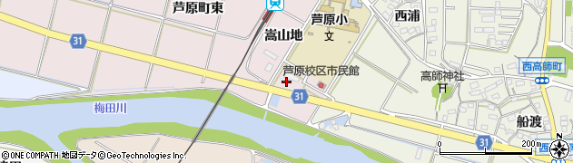 愛知県豊橋市芦原町（嵩山地）周辺の地図