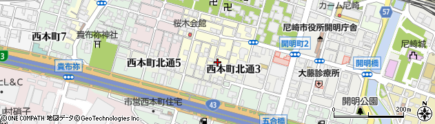 兵庫県尼崎市東桜木町115周辺の地図