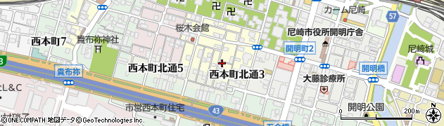 兵庫県尼崎市東桜木町114周辺の地図