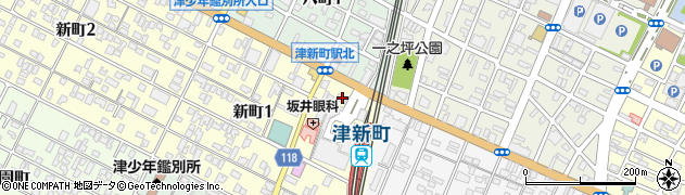 個別教育開明とぴあ　津新町駅前校周辺の地図