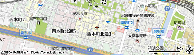 兵庫県尼崎市東桜木町111周辺の地図