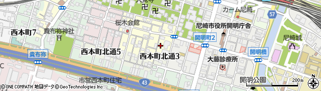 兵庫県尼崎市東桜木町140周辺の地図