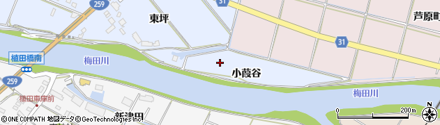 愛知県豊橋市磯辺下地町（小葭谷）周辺の地図