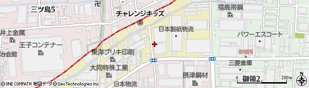 大阪府大東市新田境町周辺の地図