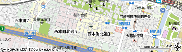 兵庫県尼崎市東桜木町85周辺の地図