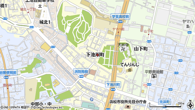 〒430-0905 静岡県浜松市中央区下池川町の地図