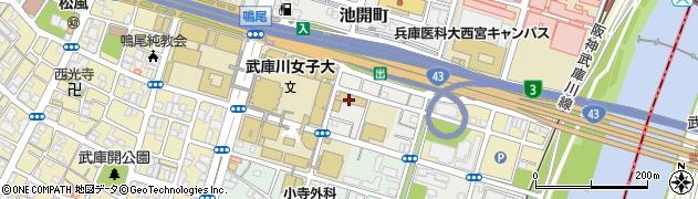 武庫川学院武庫川女子大学　附属幼稚園周辺の地図