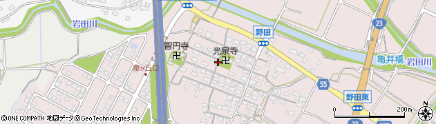 三重県津市野田周辺の地図