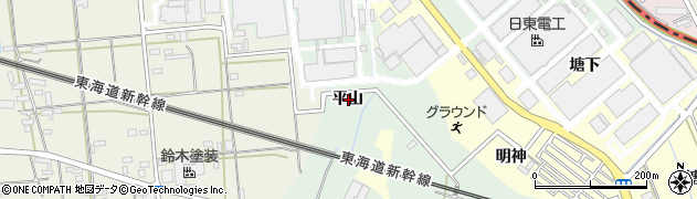 愛知県豊橋市中原町平山周辺の地図
