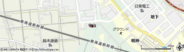 愛知県豊橋市中原町（平山）周辺の地図