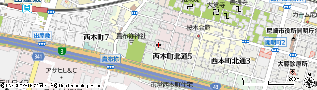 兵庫県尼崎市西桜木町90周辺の地図