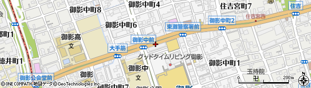 兵庫県神戸市東灘区御影中町周辺の地図