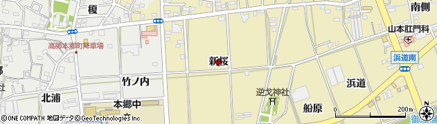 愛知県豊橋市浜道町（新桜）周辺の地図