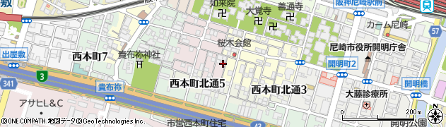 兵庫県尼崎市西桜木町50周辺の地図
