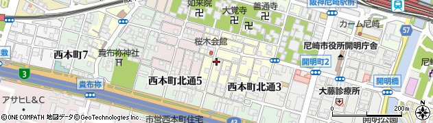 兵庫県尼崎市東桜木町64周辺の地図