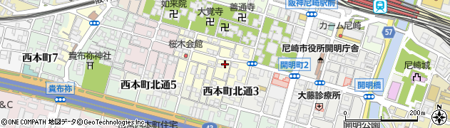 兵庫県尼崎市東桜木町94周辺の地図