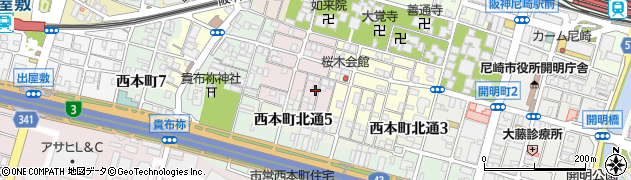兵庫県尼崎市西桜木町59周辺の地図