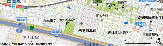 兵庫県尼崎市西桜木町86周辺の地図