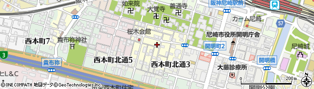 兵庫県尼崎市東桜木町周辺の地図