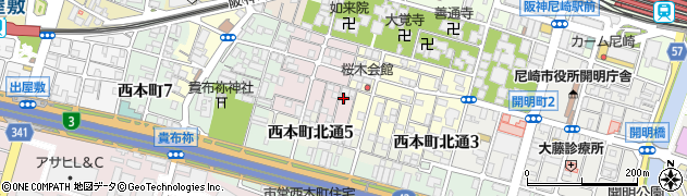 兵庫県尼崎市西桜木町58周辺の地図