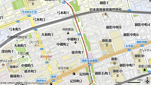 〒657-0032 兵庫県神戸市灘区中郷町の地図