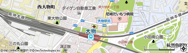 兵庫県尼崎市東大物町1丁目周辺の地図