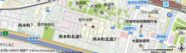 兵庫県尼崎市東桜木町48周辺の地図
