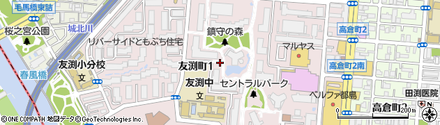 大阪府大阪市都島区友渕町周辺の地図
