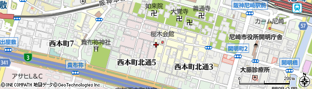 兵庫県尼崎市西桜木町49周辺の地図