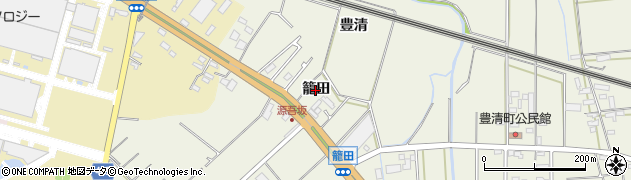 愛知県豊橋市豊清町（籠田）周辺の地図