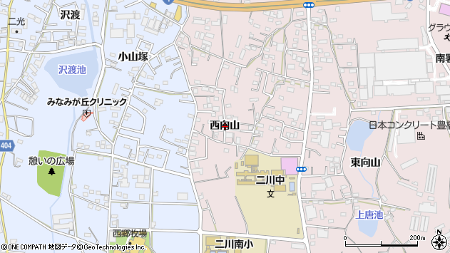 〒441-3154 愛知県豊橋市二川町西向山の地図