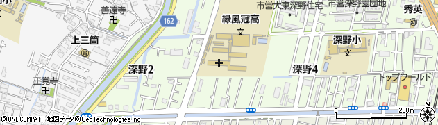 大阪府立緑風冠高等学校周辺の地図