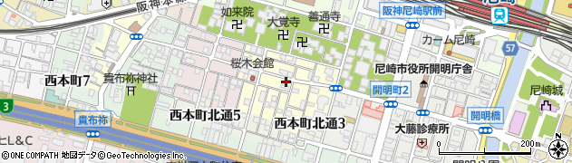 兵庫県尼崎市東桜木町45周辺の地図