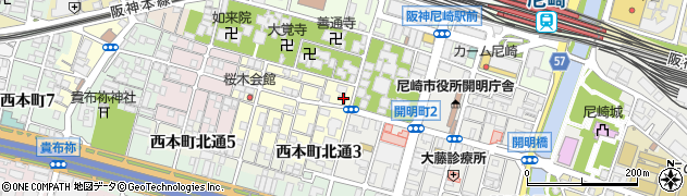 兵庫県尼崎市東桜木町8周辺の地図