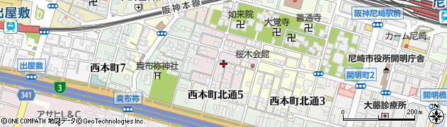 兵庫県尼崎市西桜木町45周辺の地図
